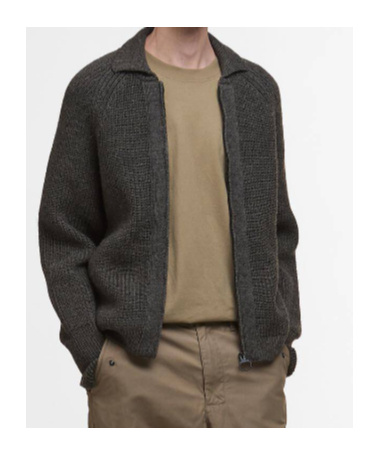 Barbour Garthman Knitted Zip-up Jumper In Gray