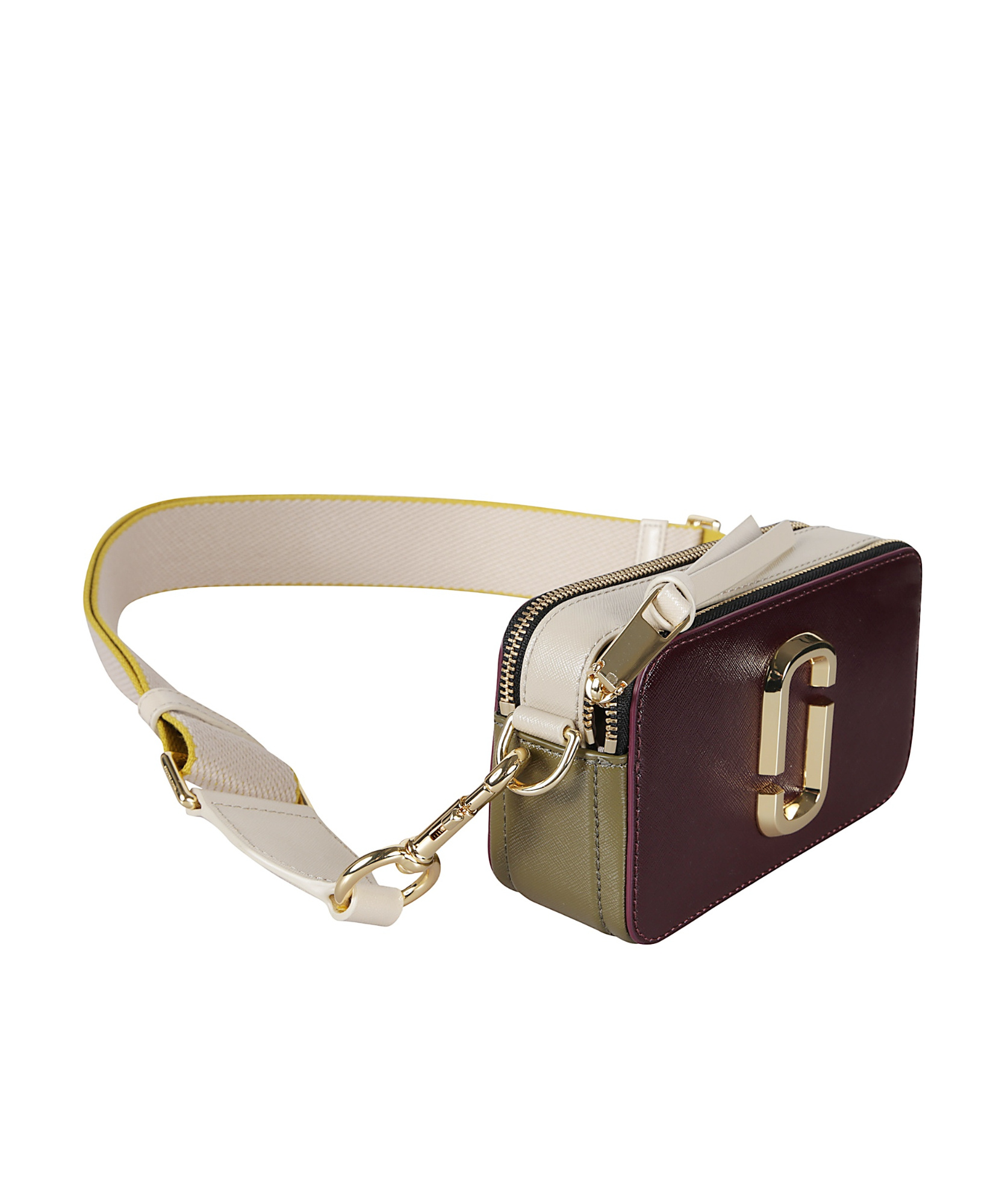 Marc Jacobs The Snapshot Logo Plaque Crossbody Bag In Burgundy