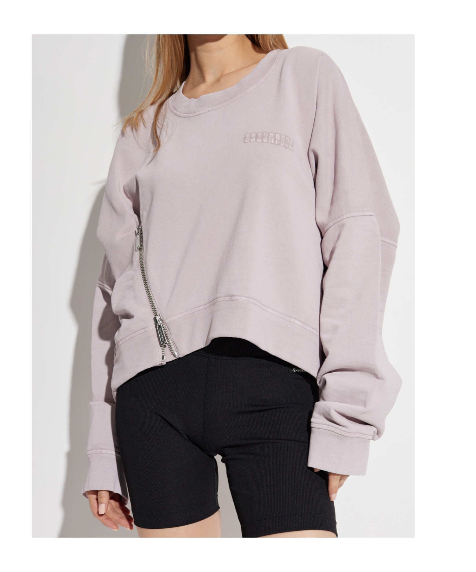 Dsquared2 Logo-embroidered Zip-detailed Sweatshirt In Purple