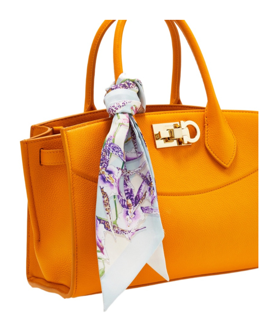 Ferragamo Gaia Print Silk Bandeau In Blue