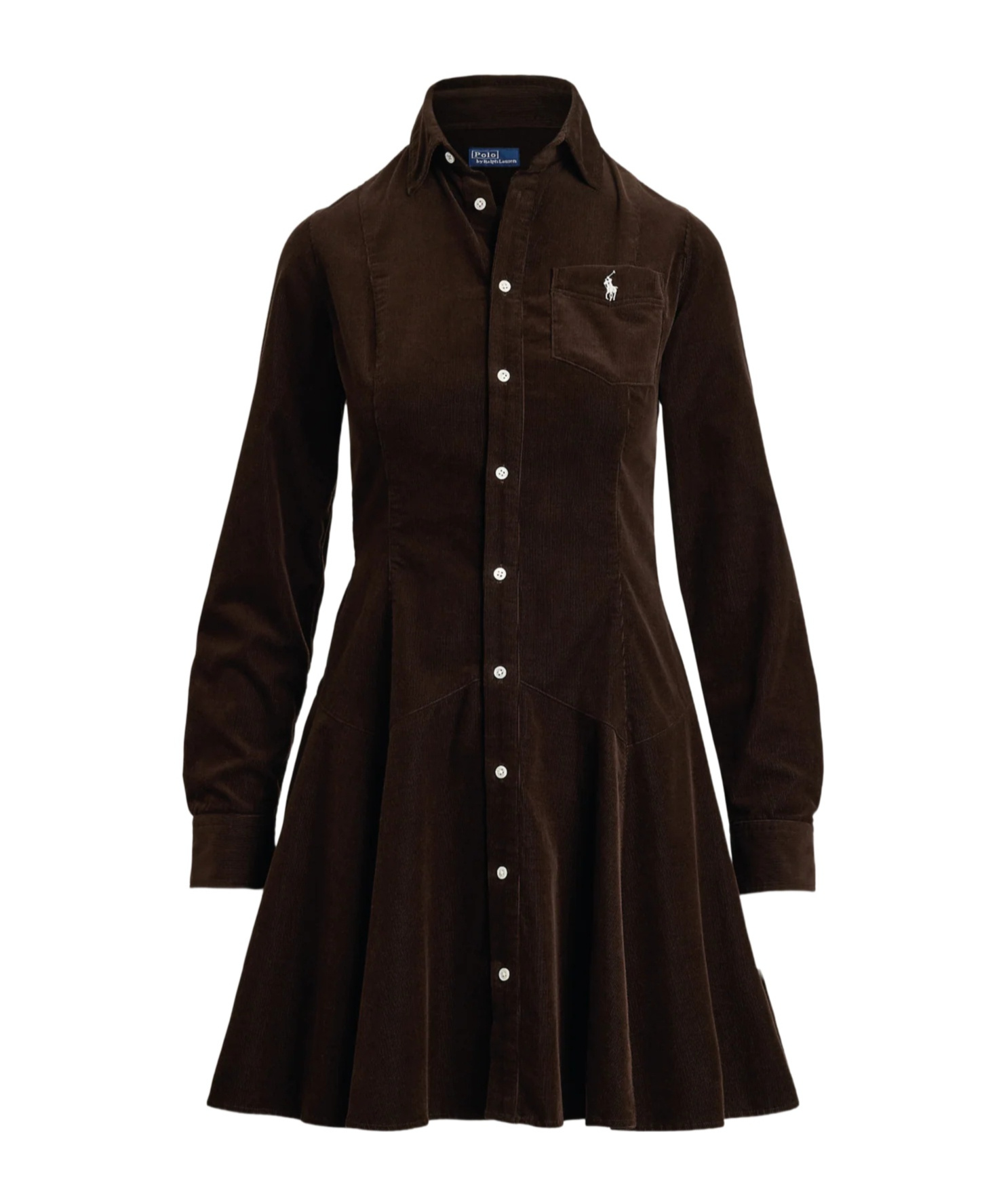 Polo Ralph Lauren Button-up Corduroy Mini Dress In Burgundy