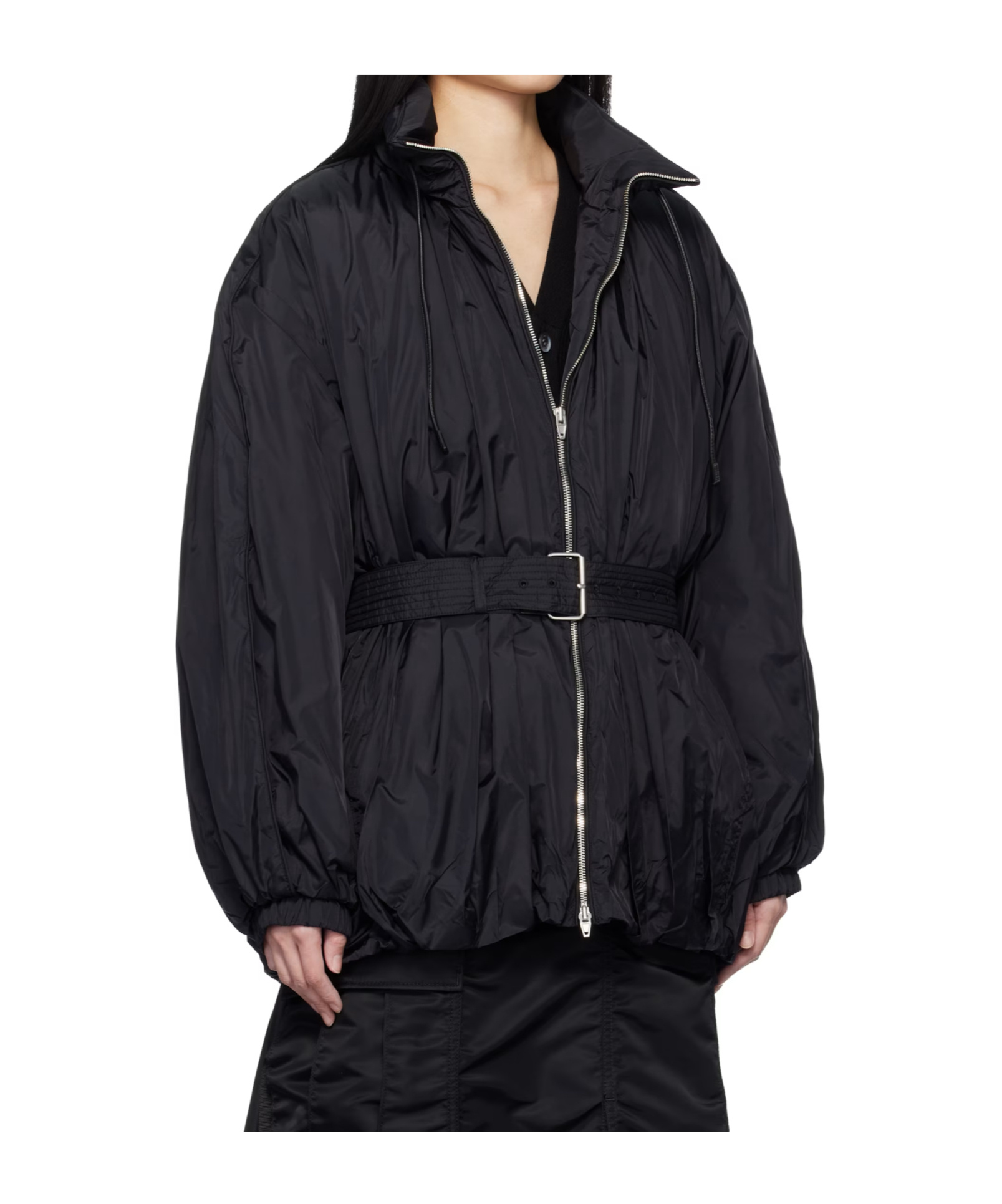 Juunj Padded Windbreaker Jacket In Black