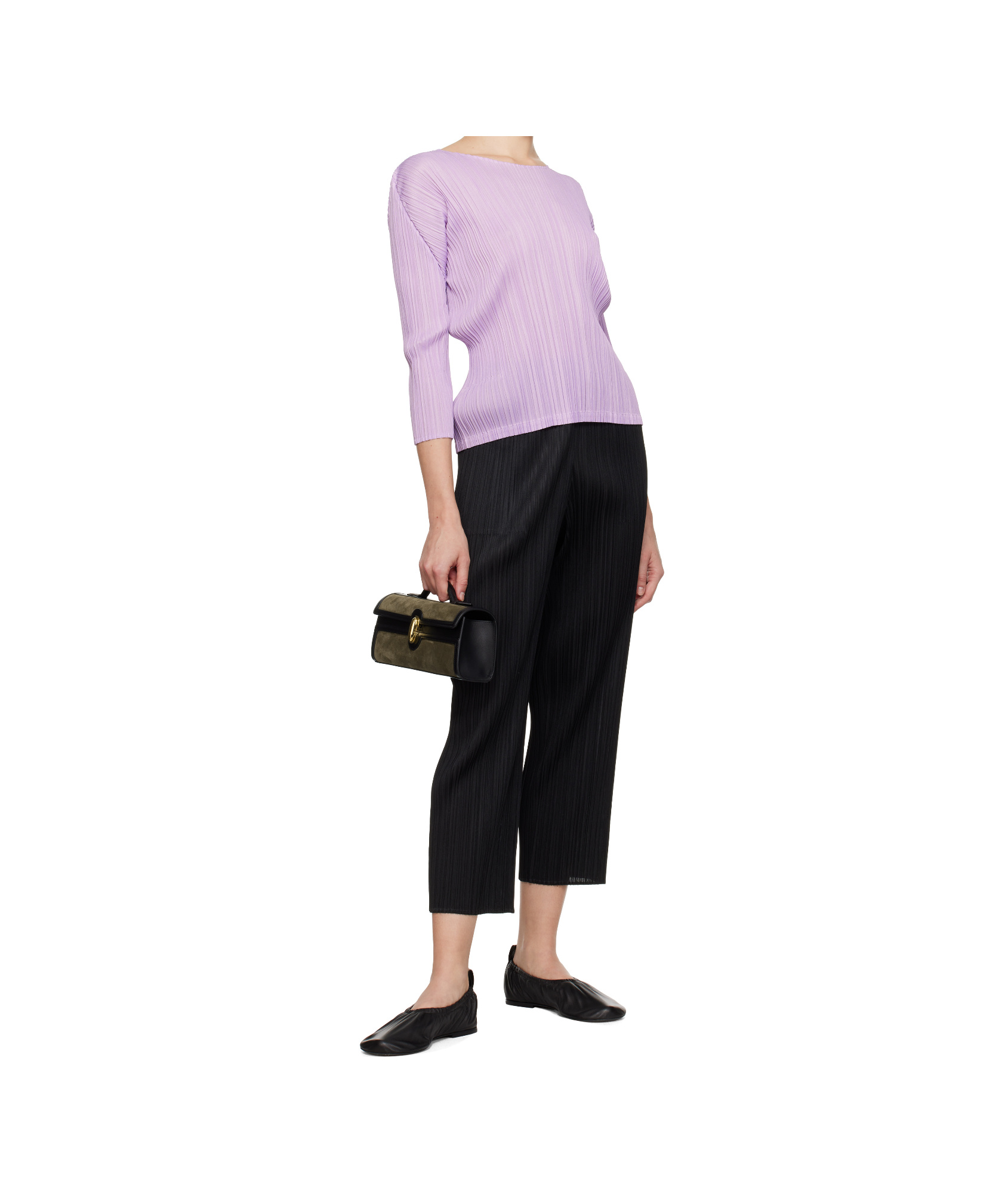 Issey Miyake Pleated Blouse In Purple