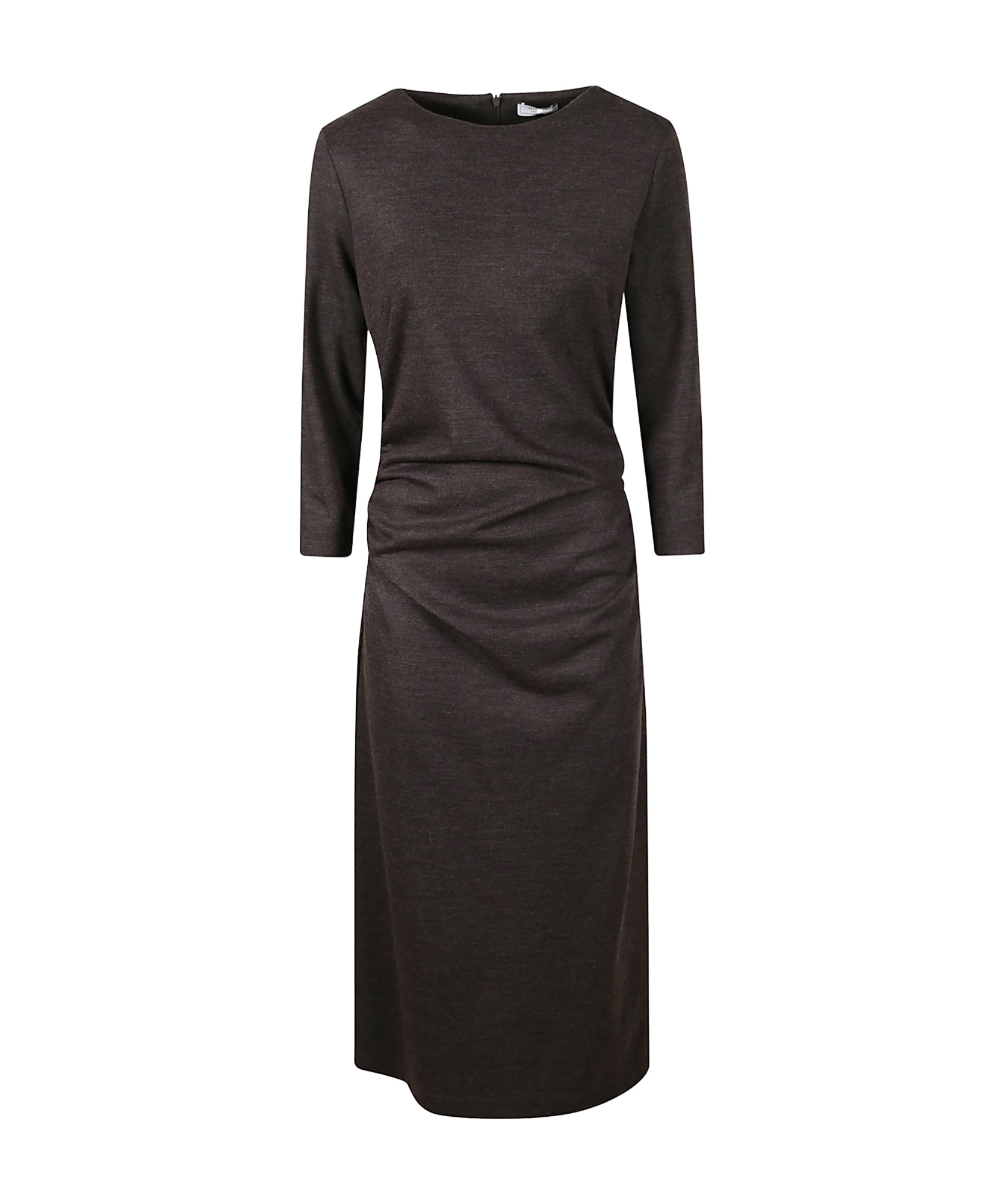 Peserico Gathered Midi Dress In Animal Print