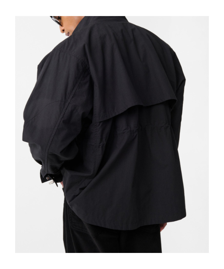 Studio Nicholson Elasticated-waist Multi-pocket Jacket In Black