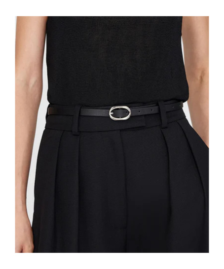 Shop Anine Bing Mini Signature Link Belt In Black