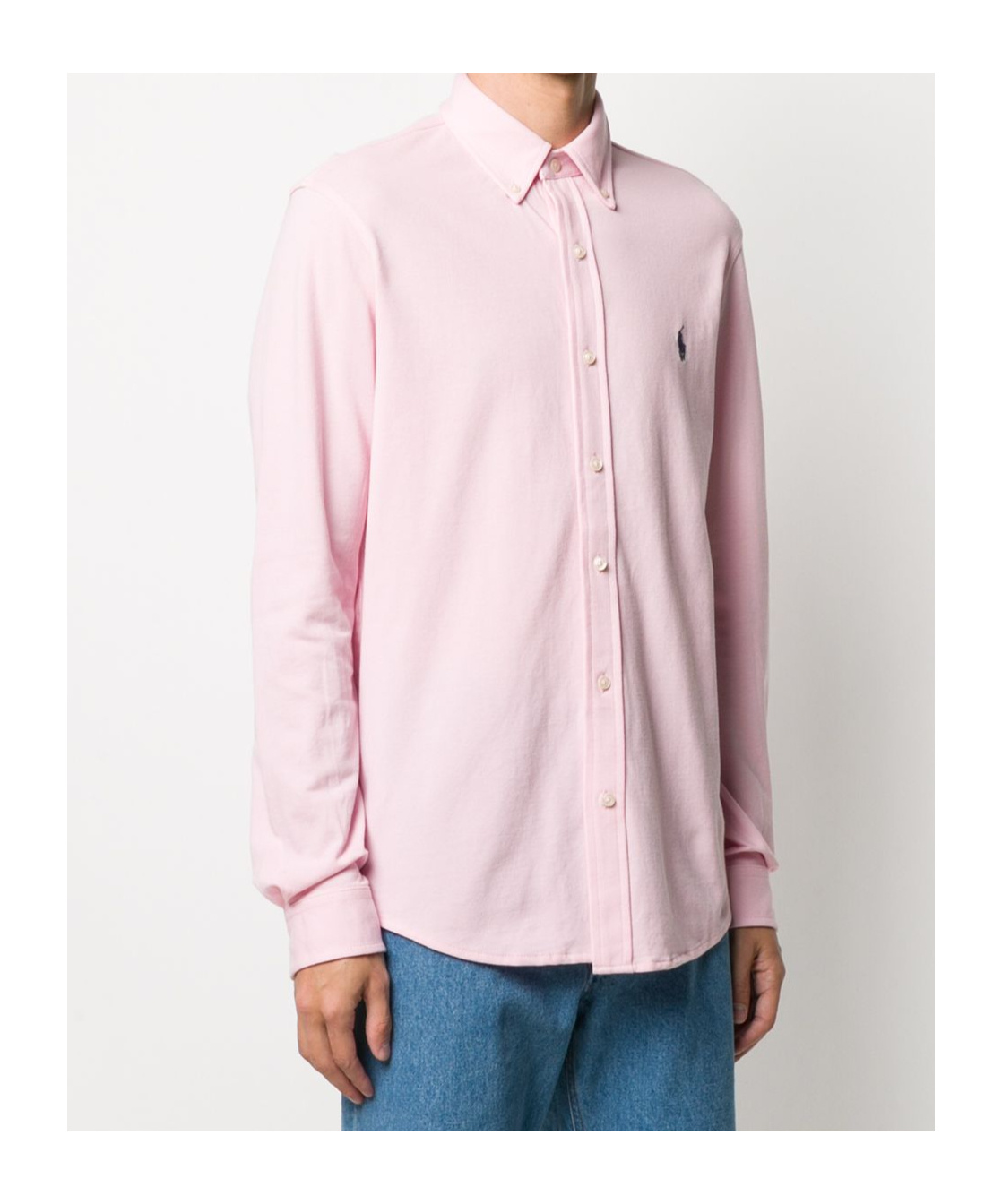 Shop Polo Ralph Lauren Logo-embroidered Shirt In Garden Pink