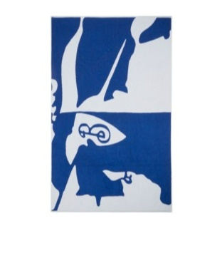Burberry Ekd Cotton Bath Towel In Blue