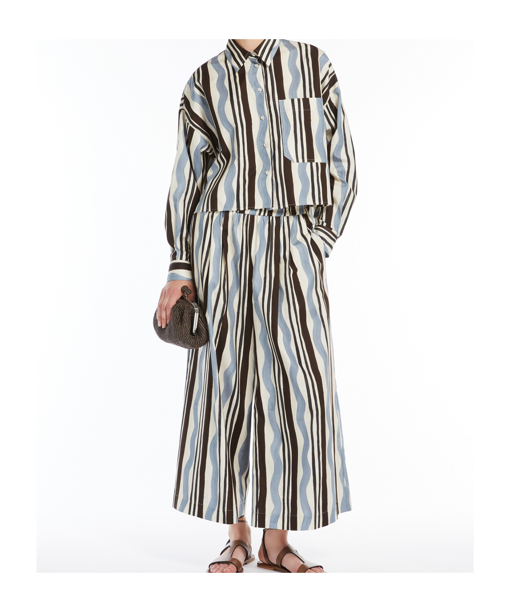 Weekend Max Mara Pantalon En Popeline Imprimée In Multicolor