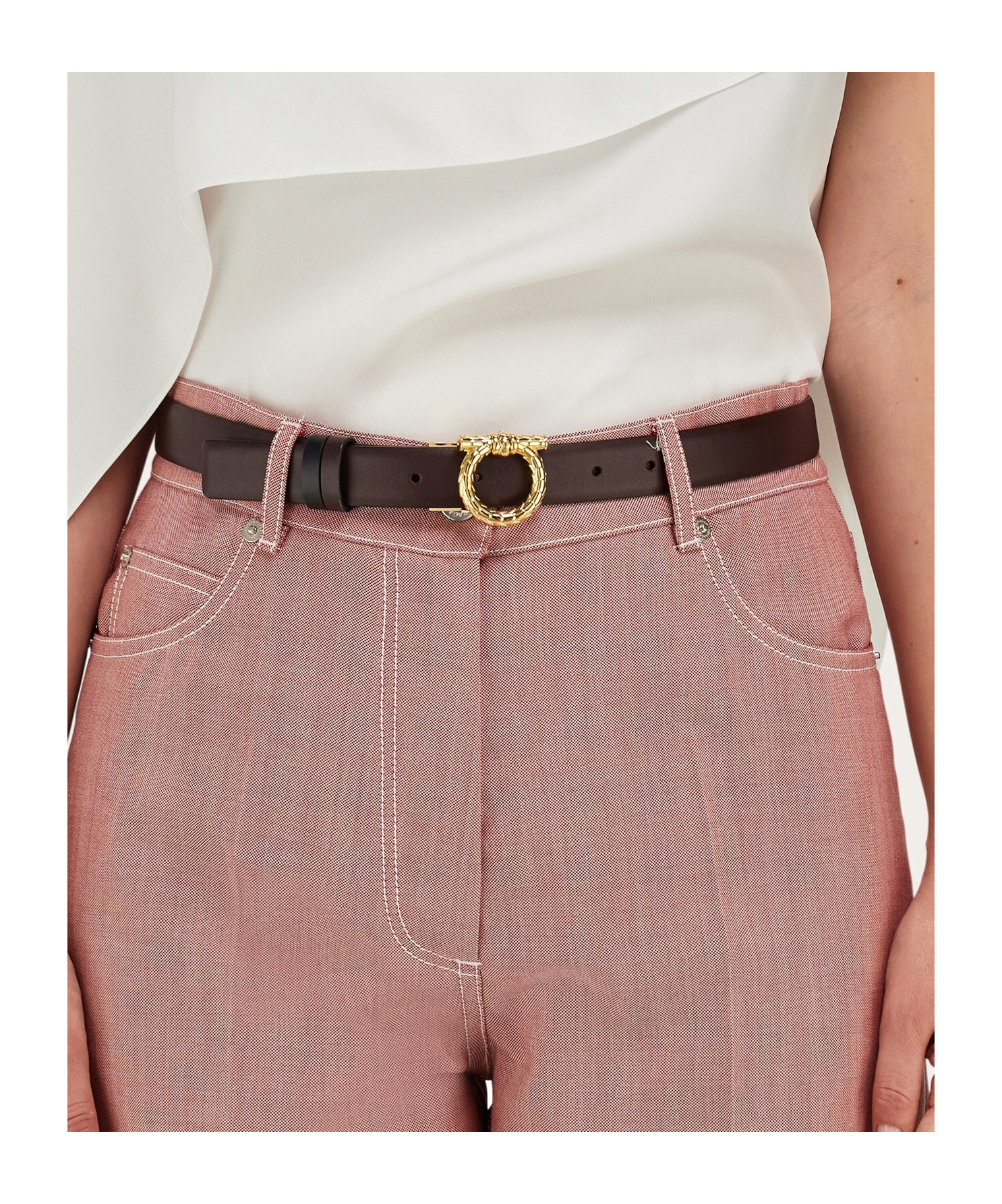 Ferragamo Double-sided Gancini Belt In Black