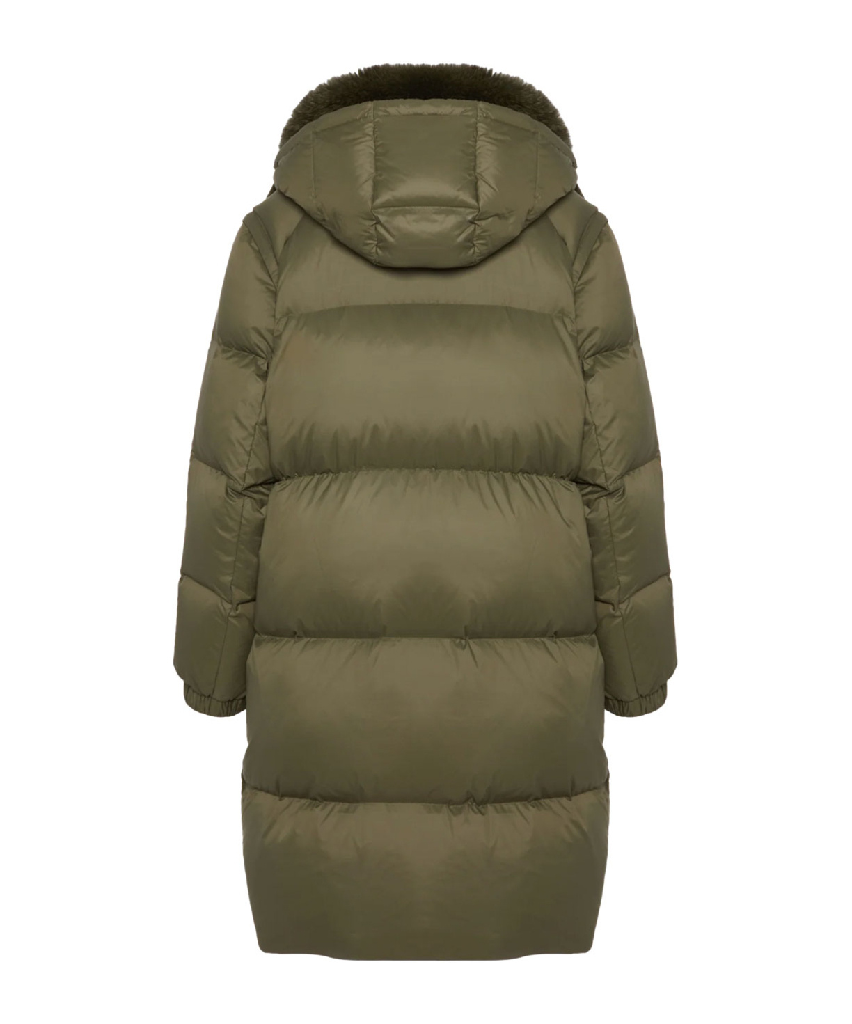 Yves Salomon 7 8 Down Jacket Fox Fur Collar In Gray