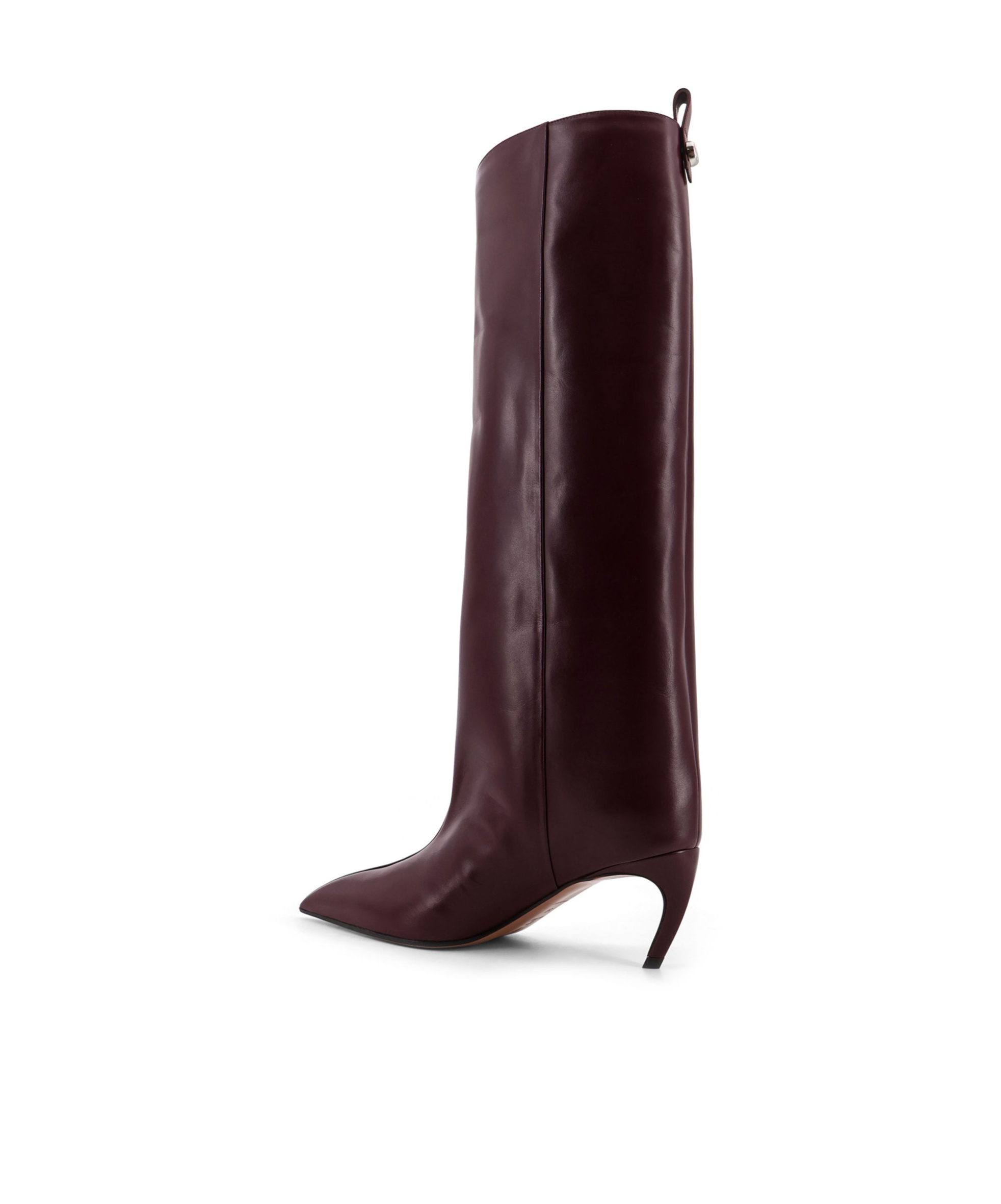 Attico 65mm Lea Pointed-toe Leather Boots In Burgundy