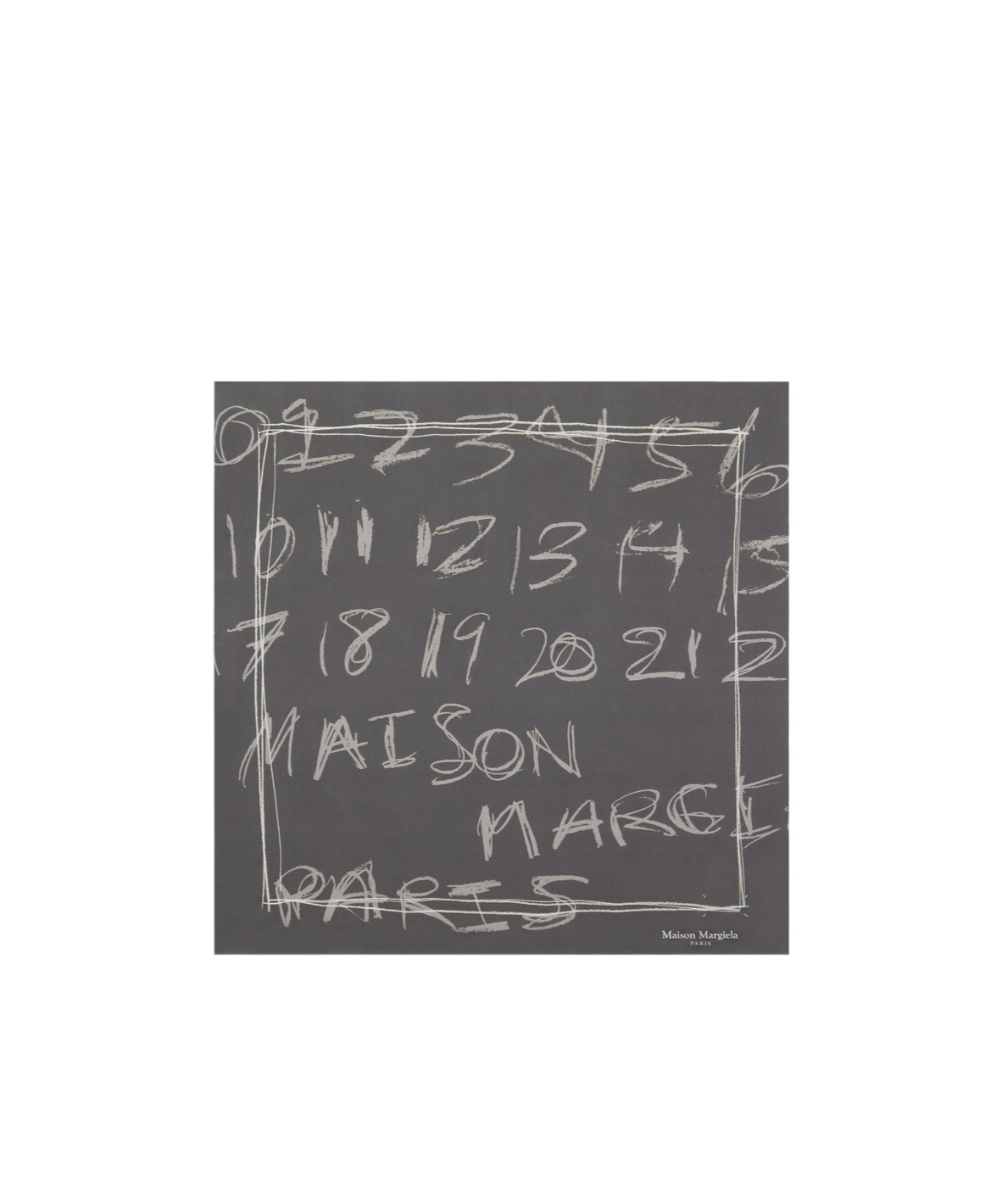 Maison Margiela Numbered Foulard Scarf In Gray