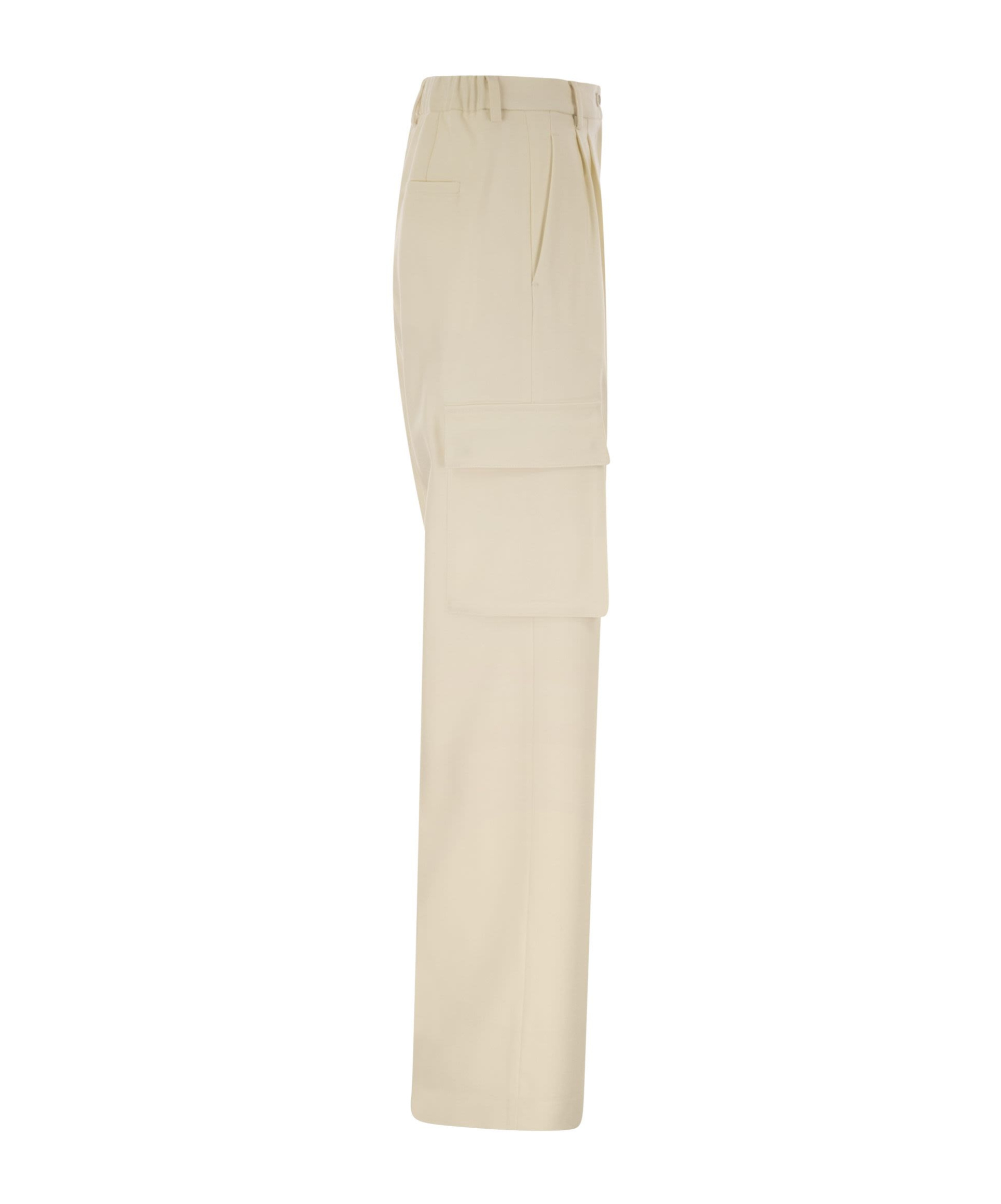 Herno Cargo Trousers In Wool And Viscose Blend In Brown