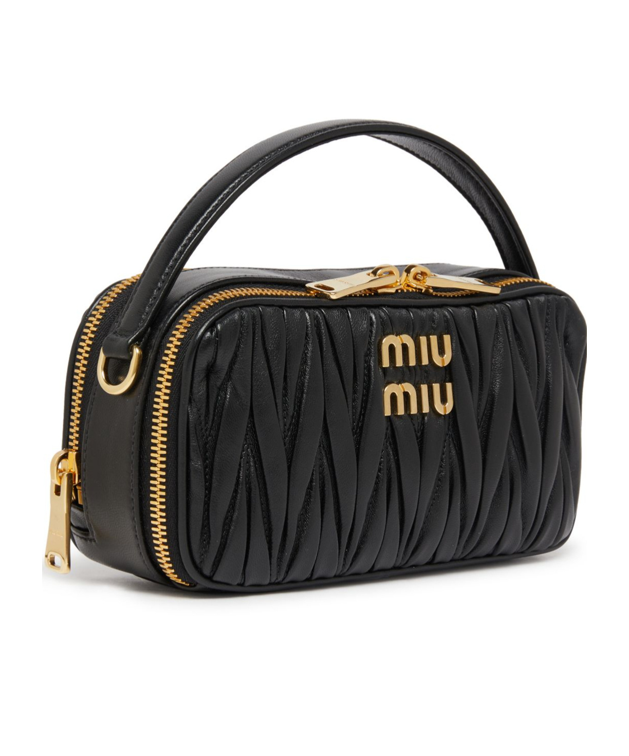 Miu Miu Logo Shoulder Bag In Black