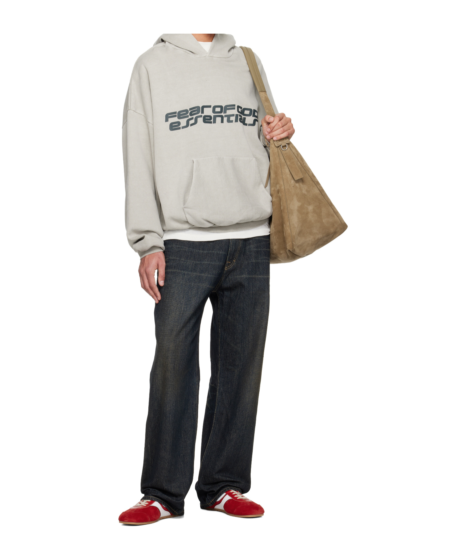 Essentials Heavyweight Cotton Fleece Hoodie In Gray