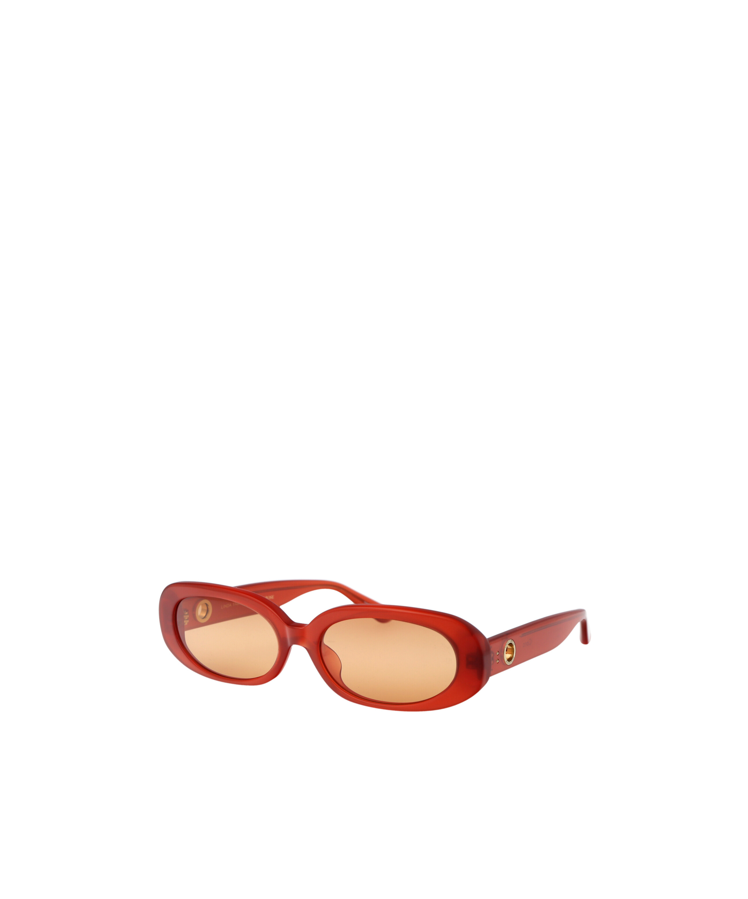Linda Farrow Teracotta Yellow Gold Orange Gradient Acetate Sunglasses In Nude