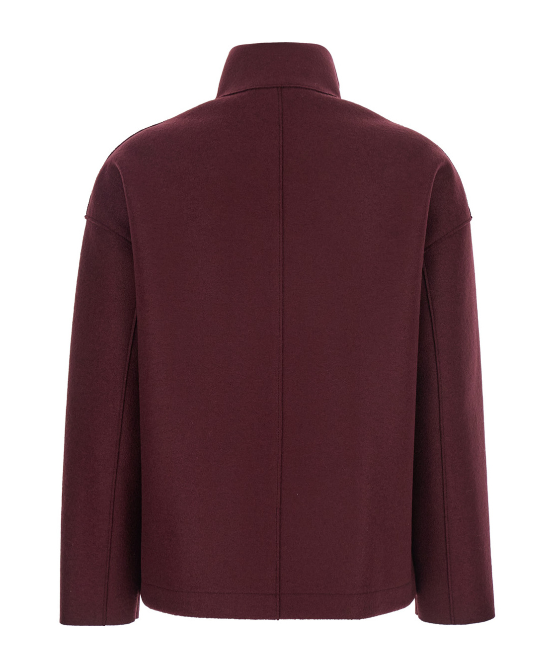 Harris Wharf London High-neck Double-breasted Coat In Burgundy