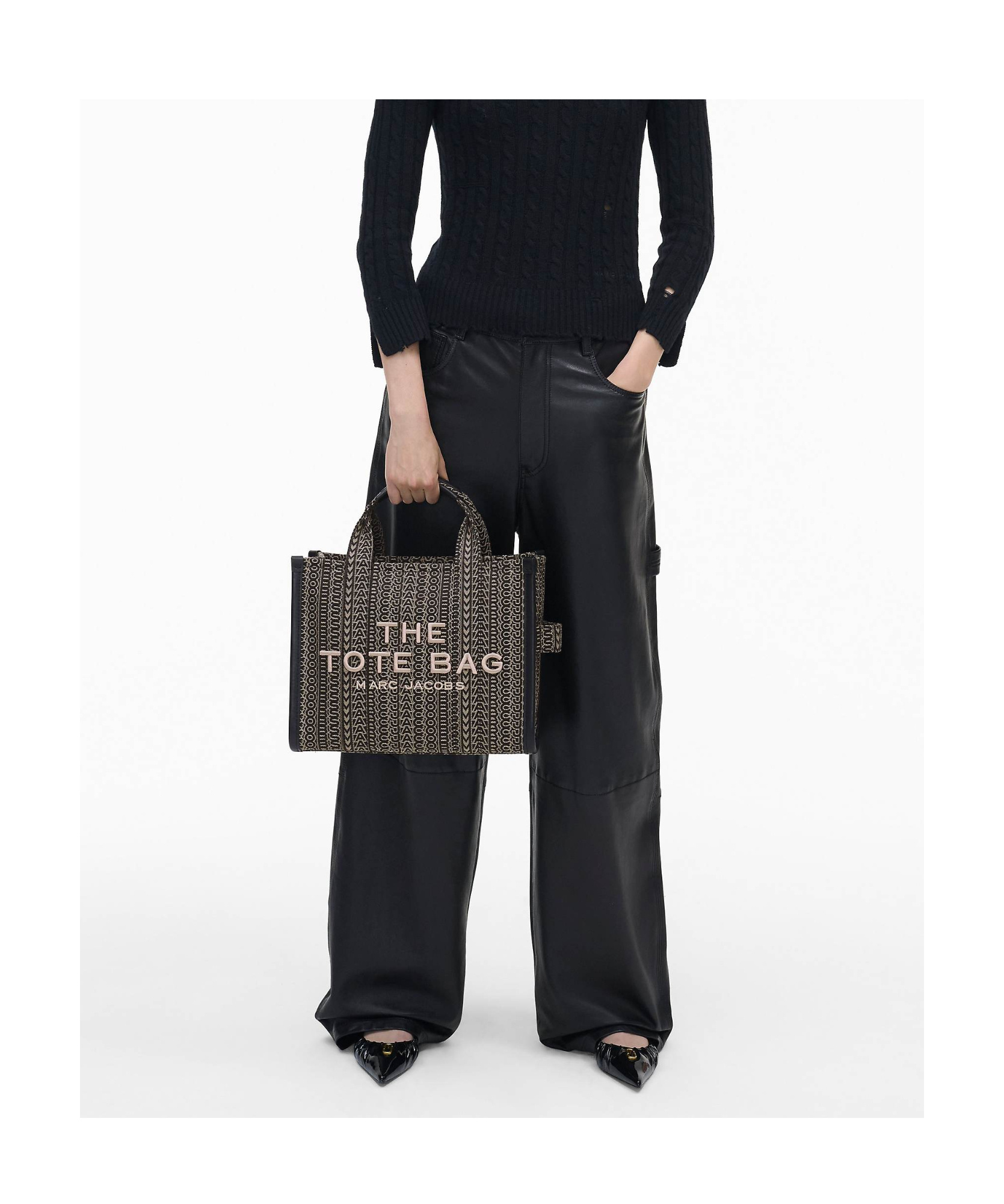 Marc Jacobs The Medium Tote Beige Multi In Black