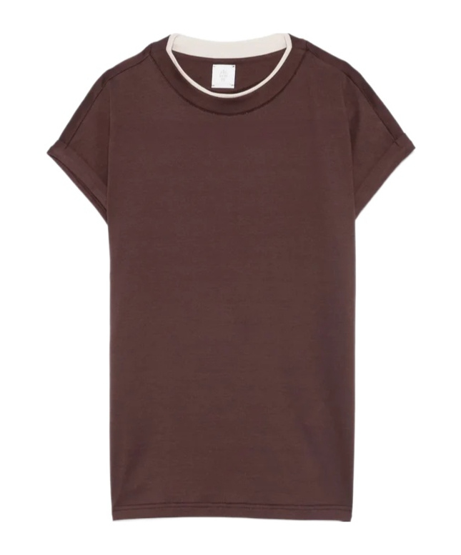 Eleventy Round Neck Short-sleeved T-shirt In Brown