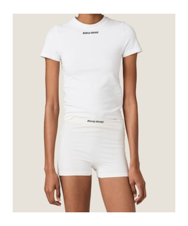 Miu Miu Seamless T-shirt In White