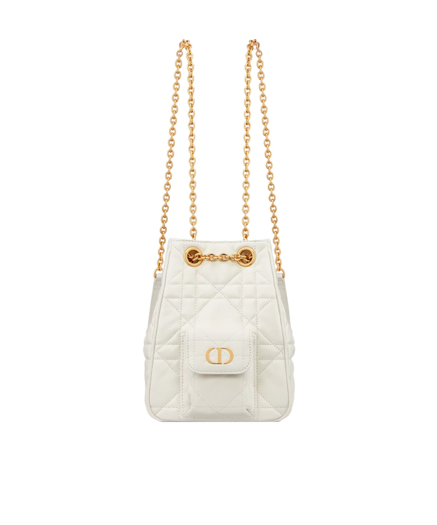 Dior Drawstring Backpack In White