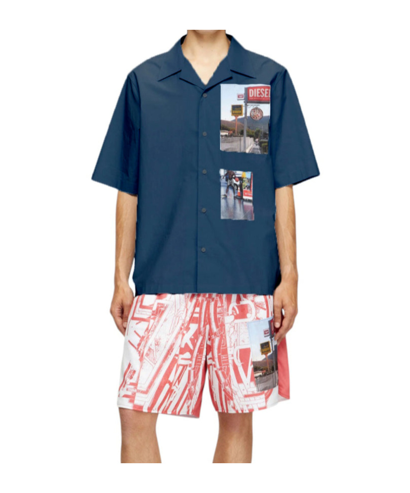 Diesel S-brack-a-ajfy Shirt In Blue