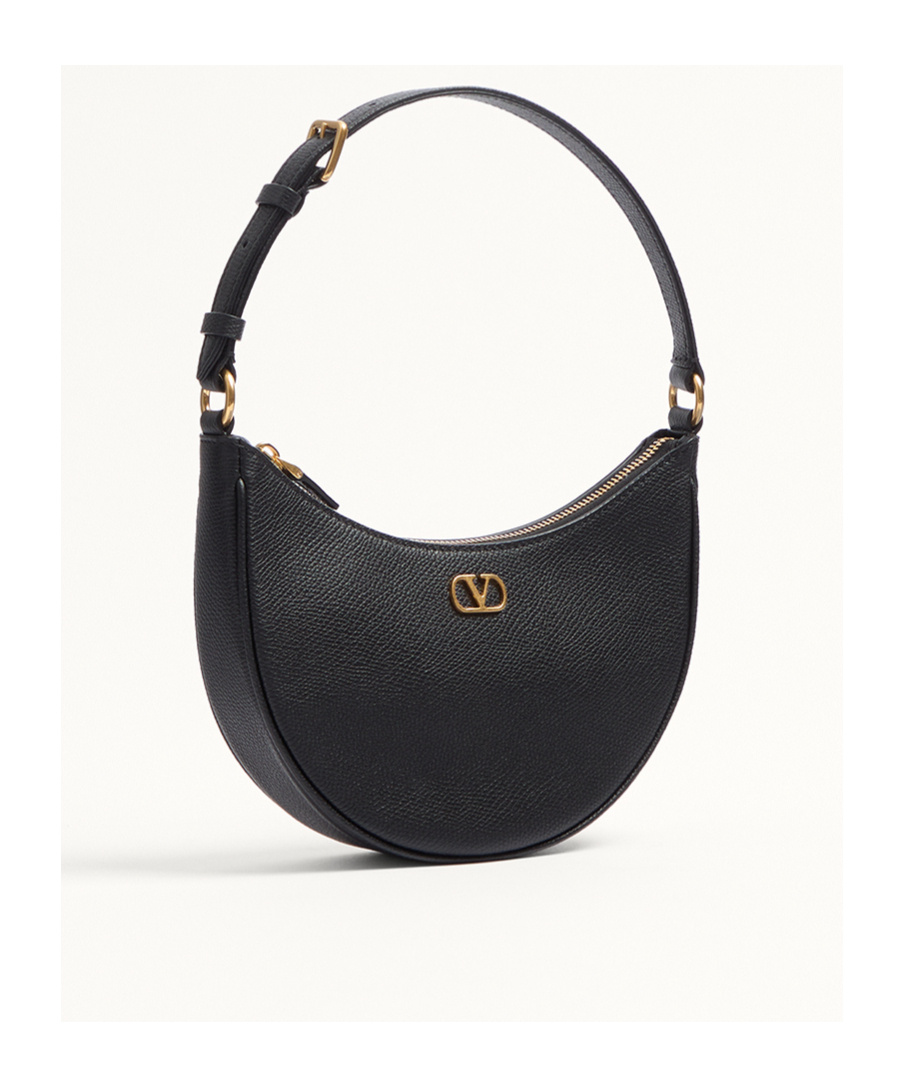 Valentino Garavani Vlogo Signature Mini Leather Hobo Bag In Black