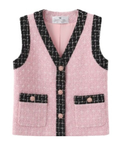 Marissa Chiara V-neck Vest In Pink