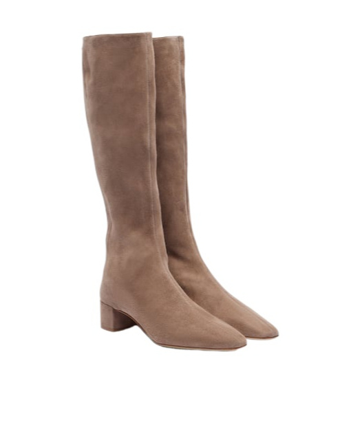 Aquazzura Suede Knee-high Boots In Brown