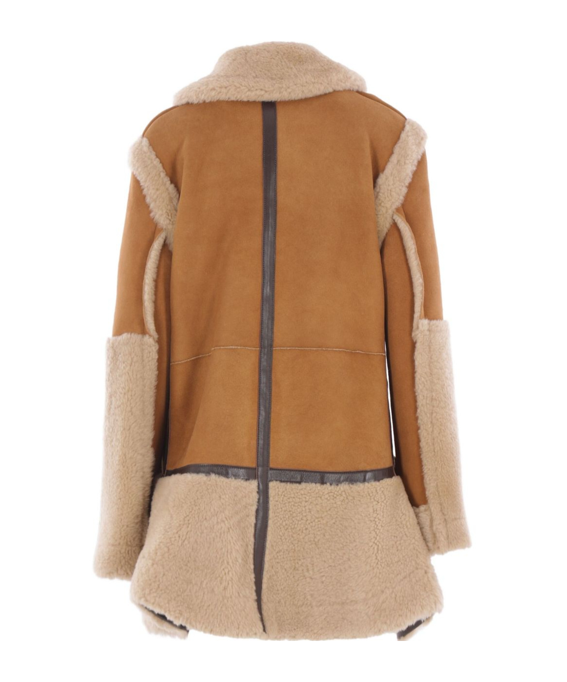 Sacai Long-sleeved Paneled Jacket In Brown