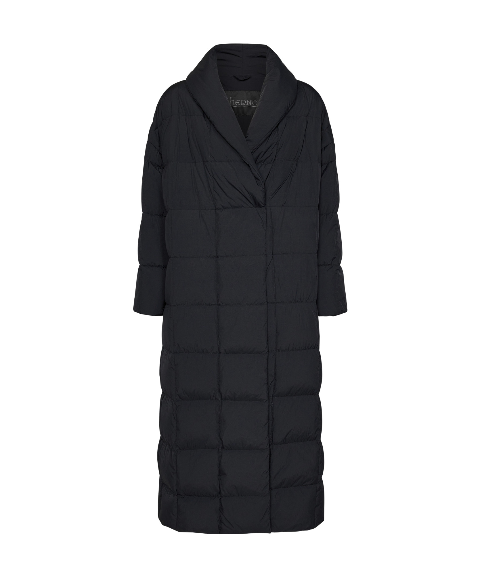 Herno Oversized Long-sleeved Down Jacket In Black