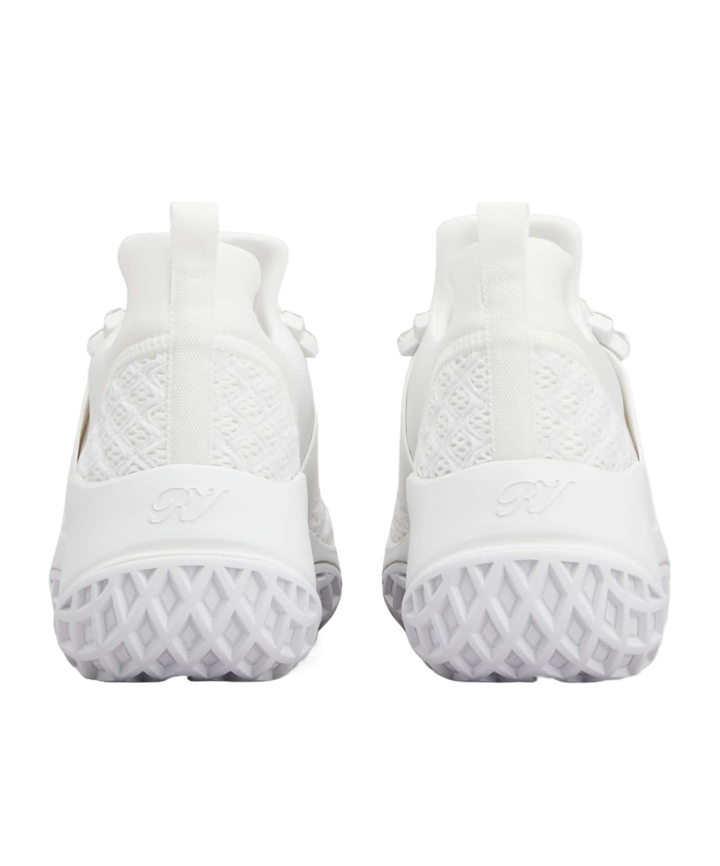 Roger Vivier Viv' Run White Trainers In Technical Fabric With Rhinestone Buckle In Bianco