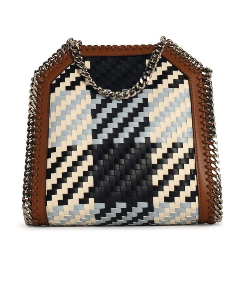 Stella Mccartney Chain-linked Woven Tote Bag In Black