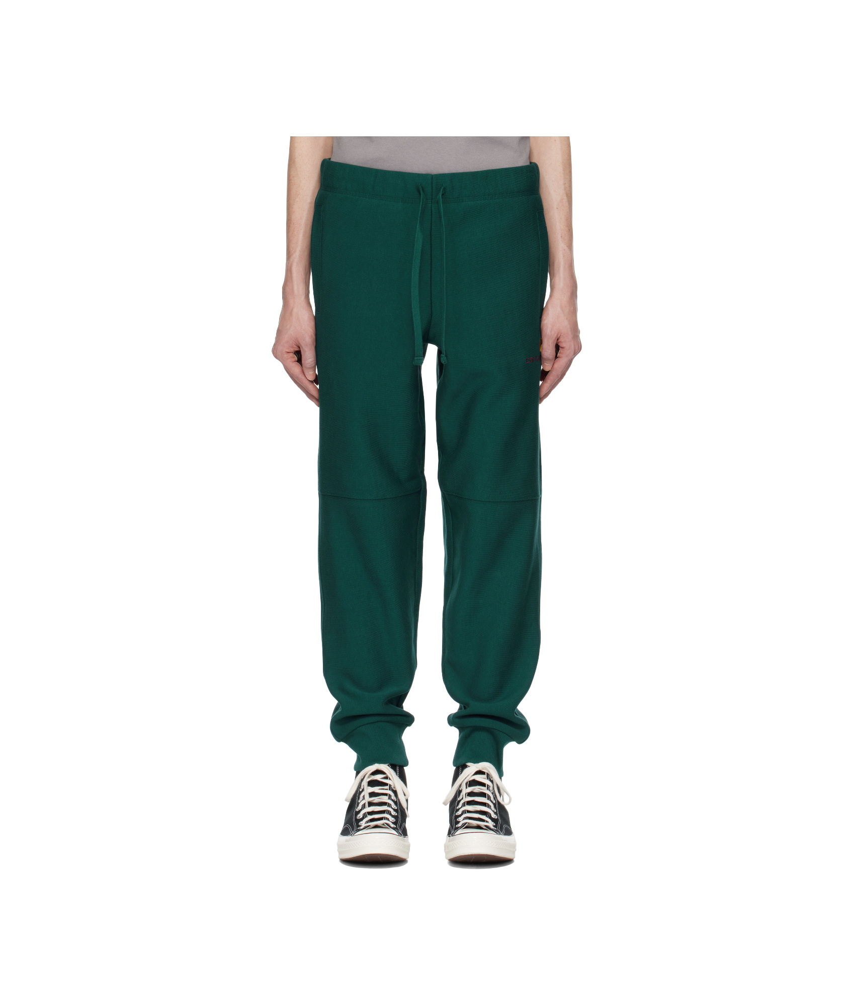Carhartt Green American Script Sweatpants In Green