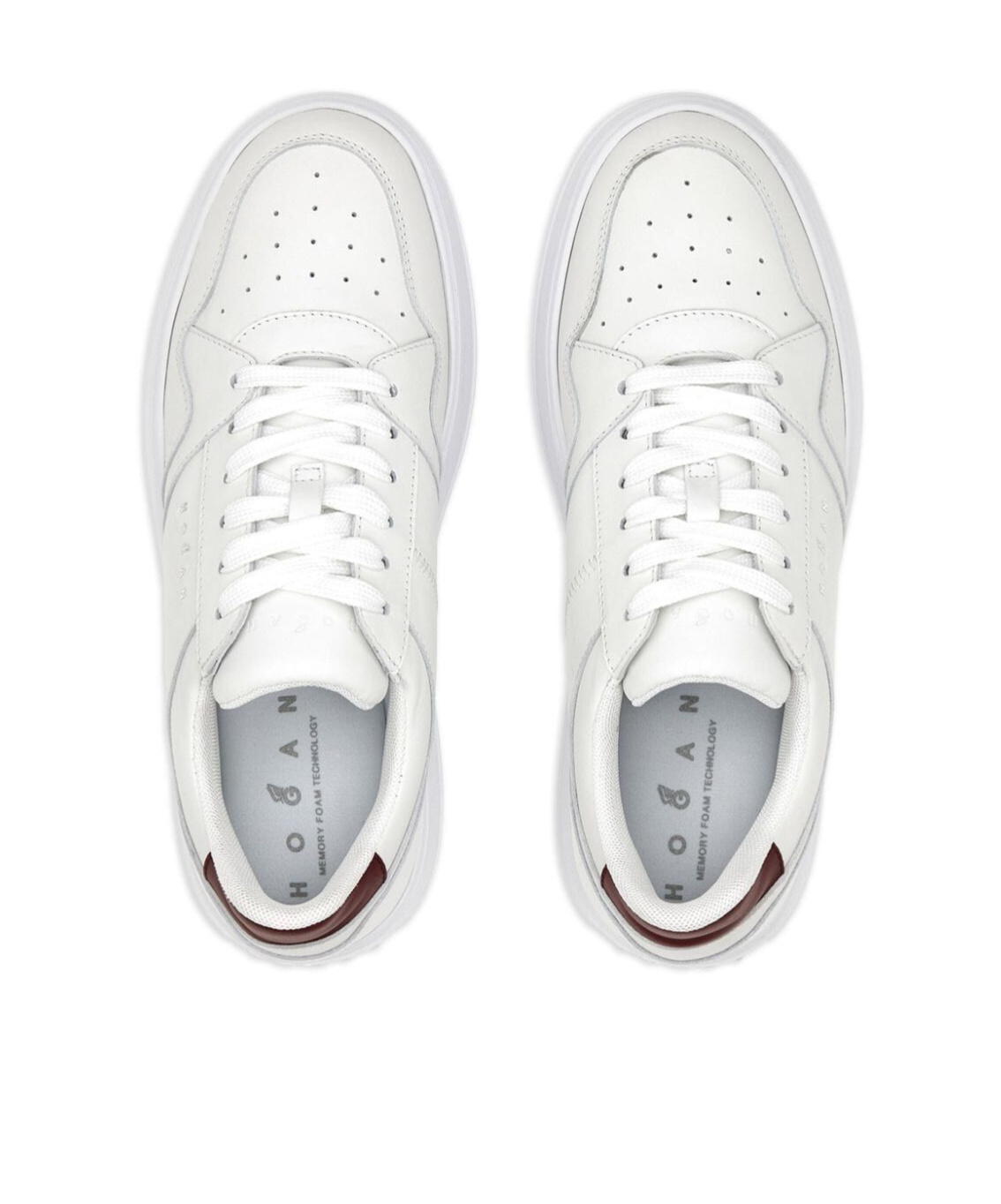 Hogan Skyscraper Platform Sneakers Featuring Perforated Detailing In White