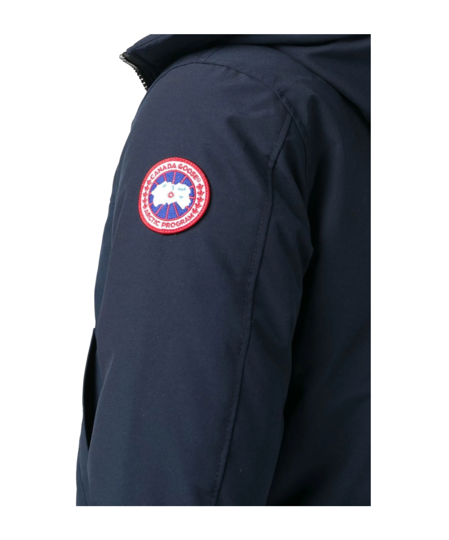 Canada Goose Navy Blue Logo Detail Parka Jacket In Blue