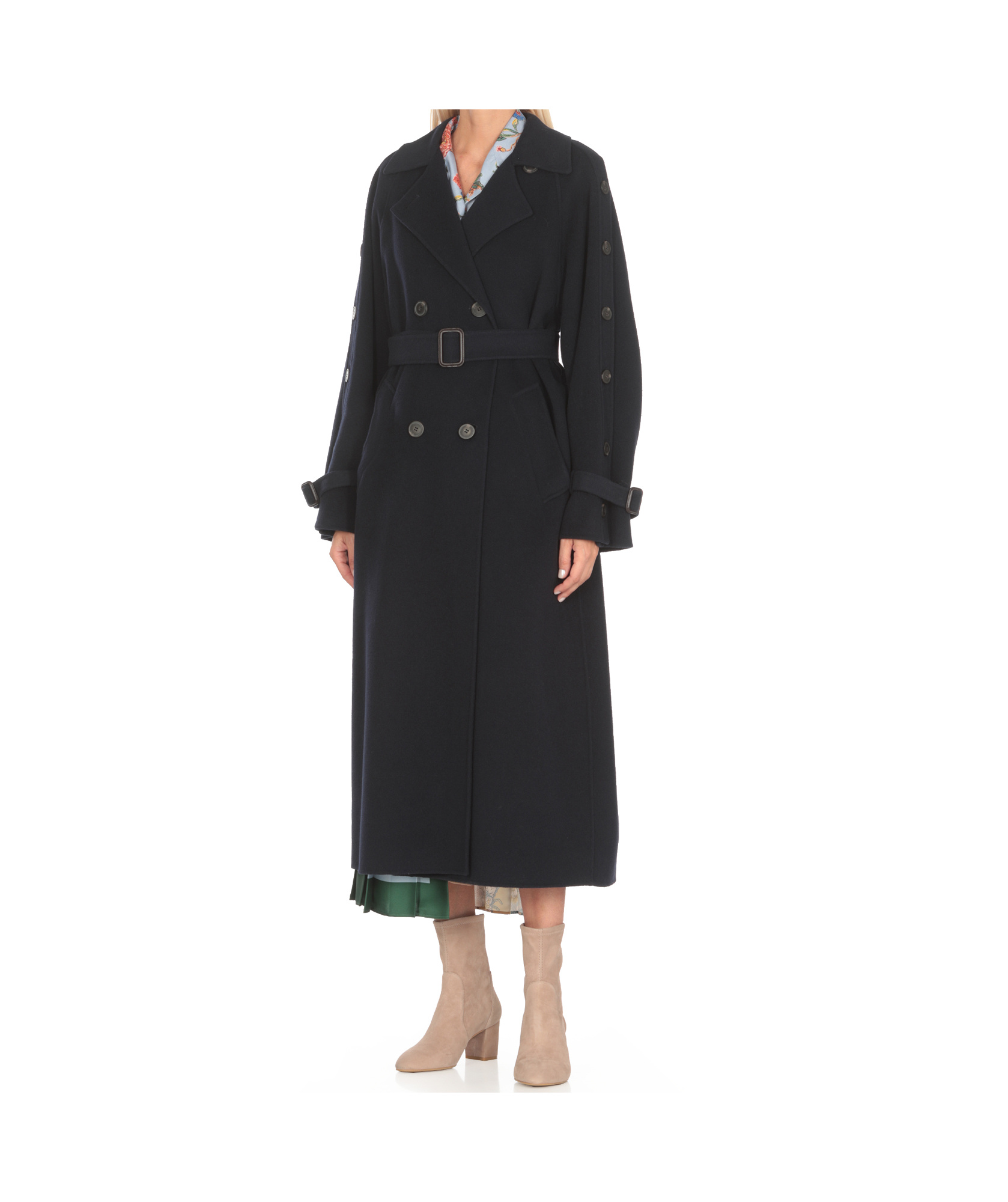 Weekend Max Mara Double Breasted Trench Coat In Black