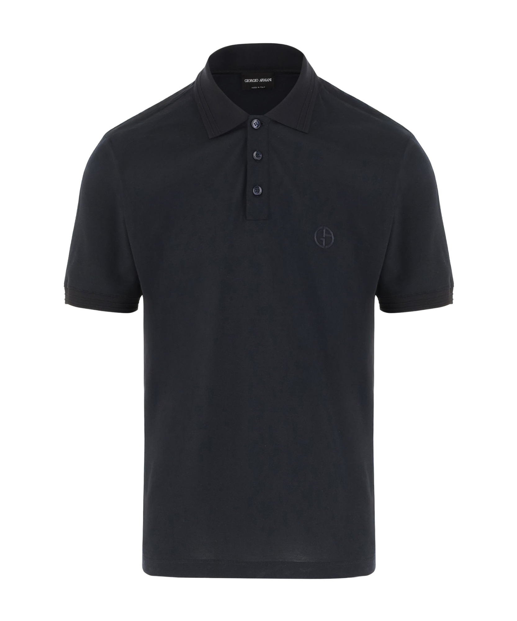 Giorgio Armani Short-sleeved Polo Shirt In Black