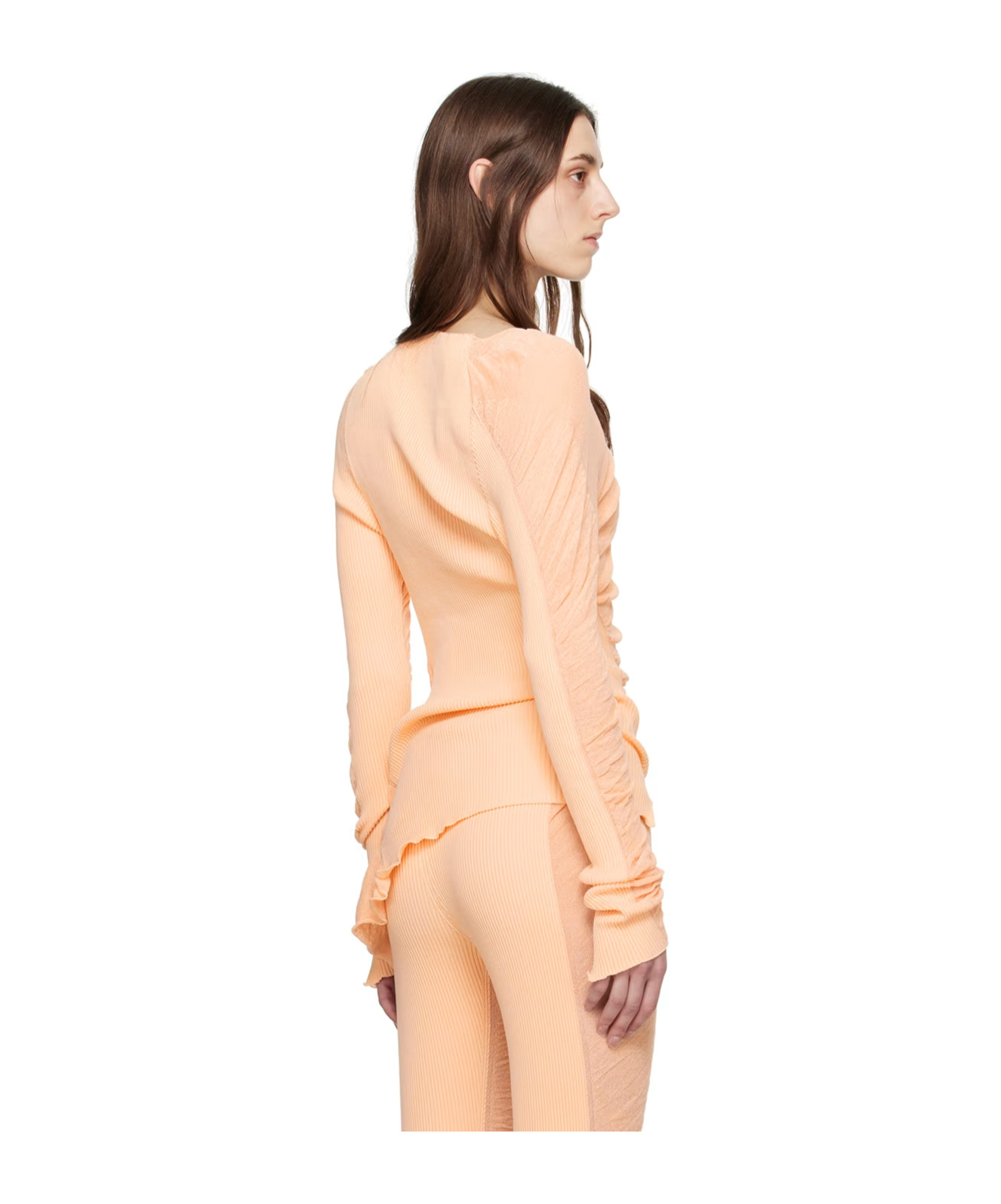 Issey Miyake Asymmetric Sweater In Orange