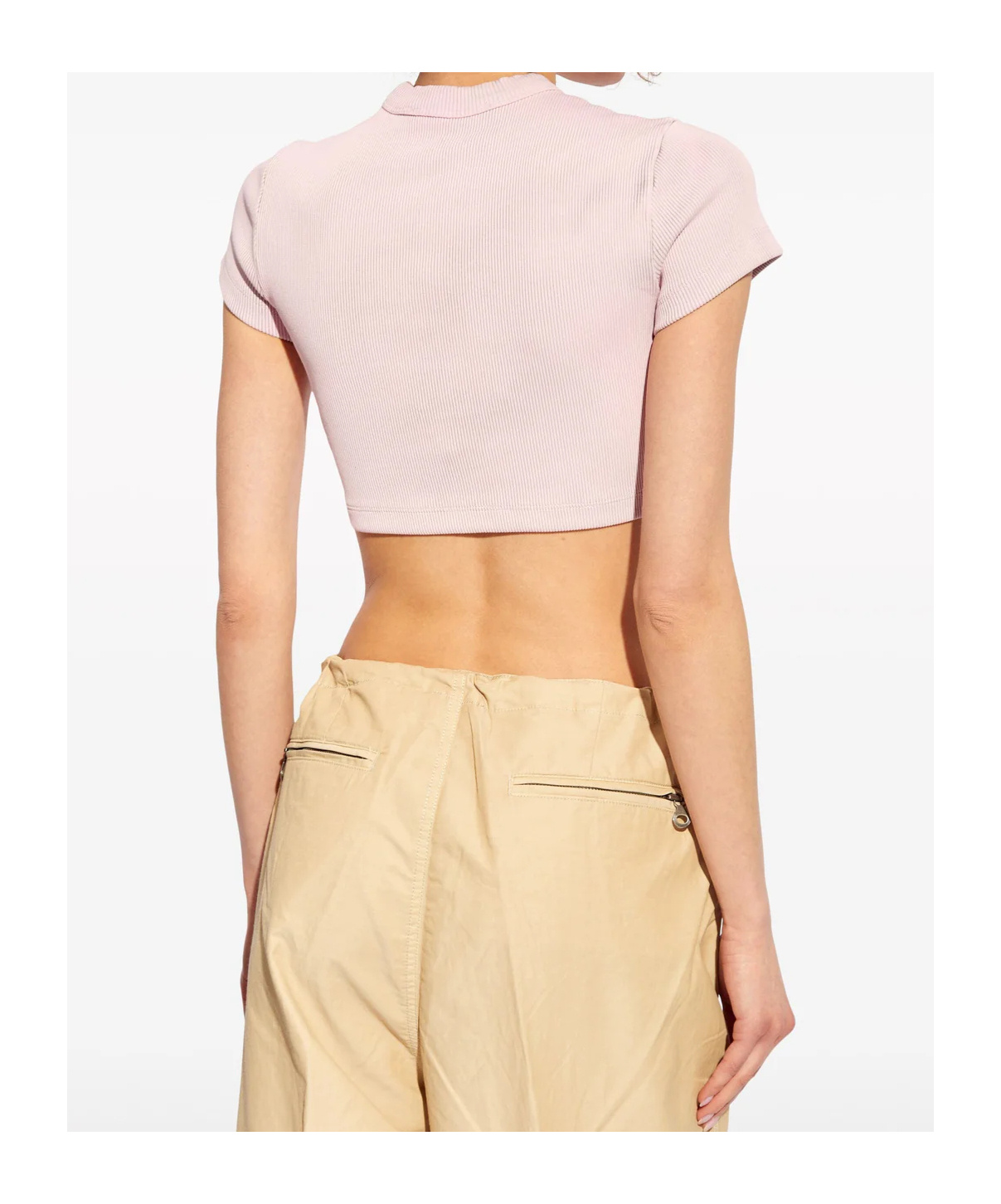 Alexander Wang T By  Logo Embossed Cropped Top In Purple