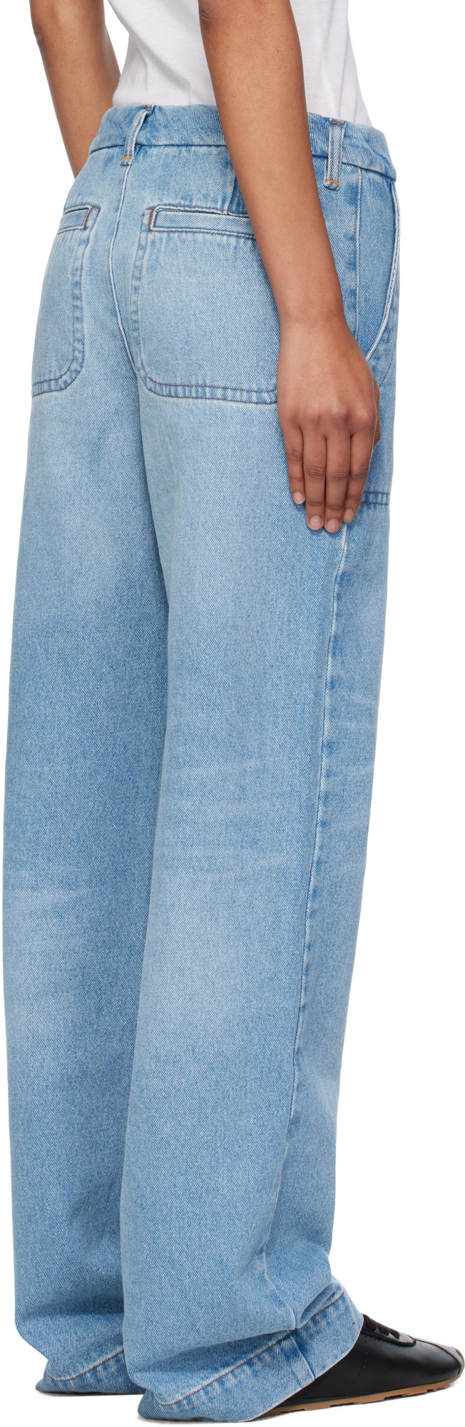 Apc Jeans With Belt Loops In Blue