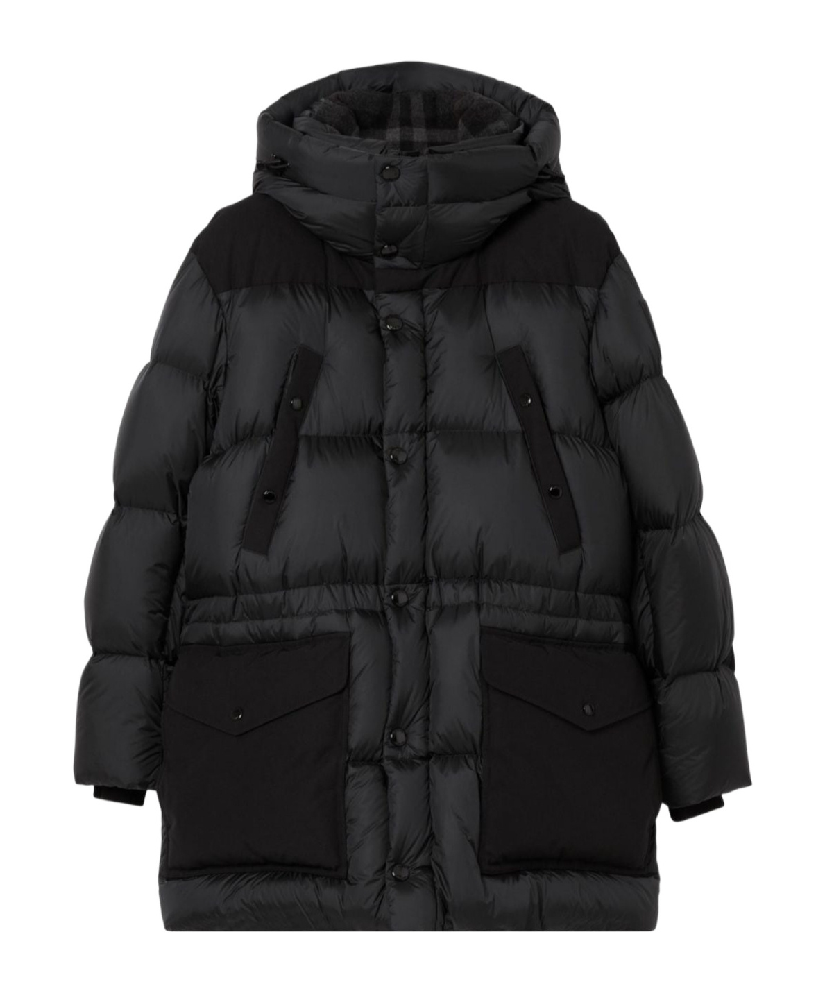 Burberry Quilted Puffer Coat In Charcoal Grey