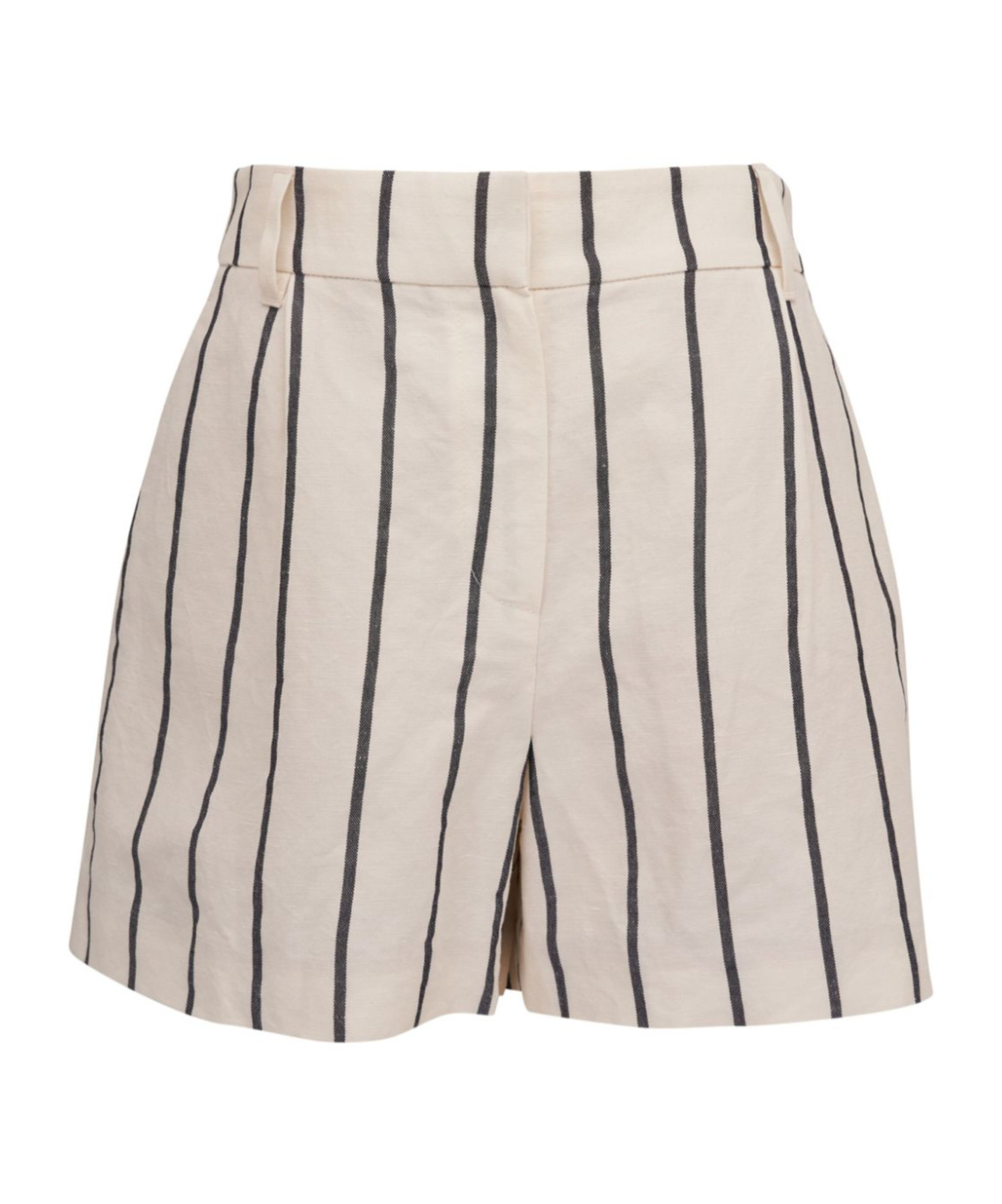 Brunello Cucinelli Striped Cotton-linen Shorts In Nude