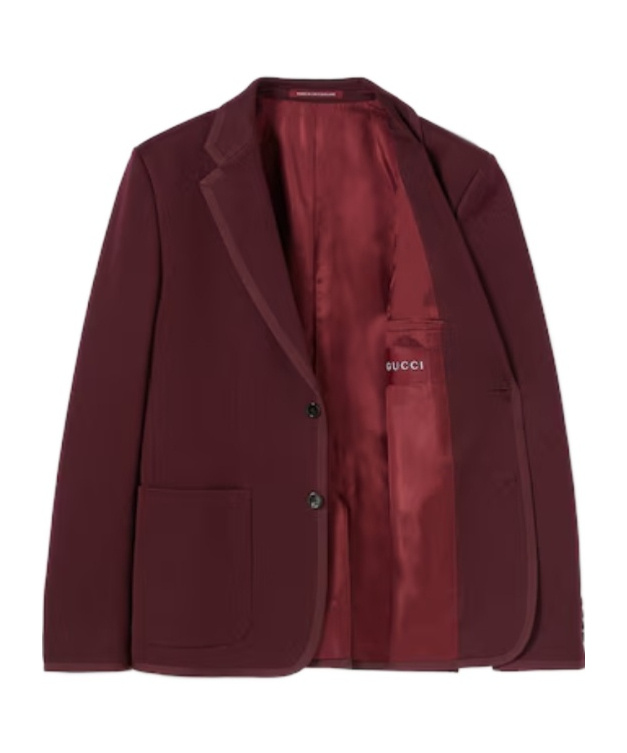 Gucci Textured Jersey Gg Jacket In Brown