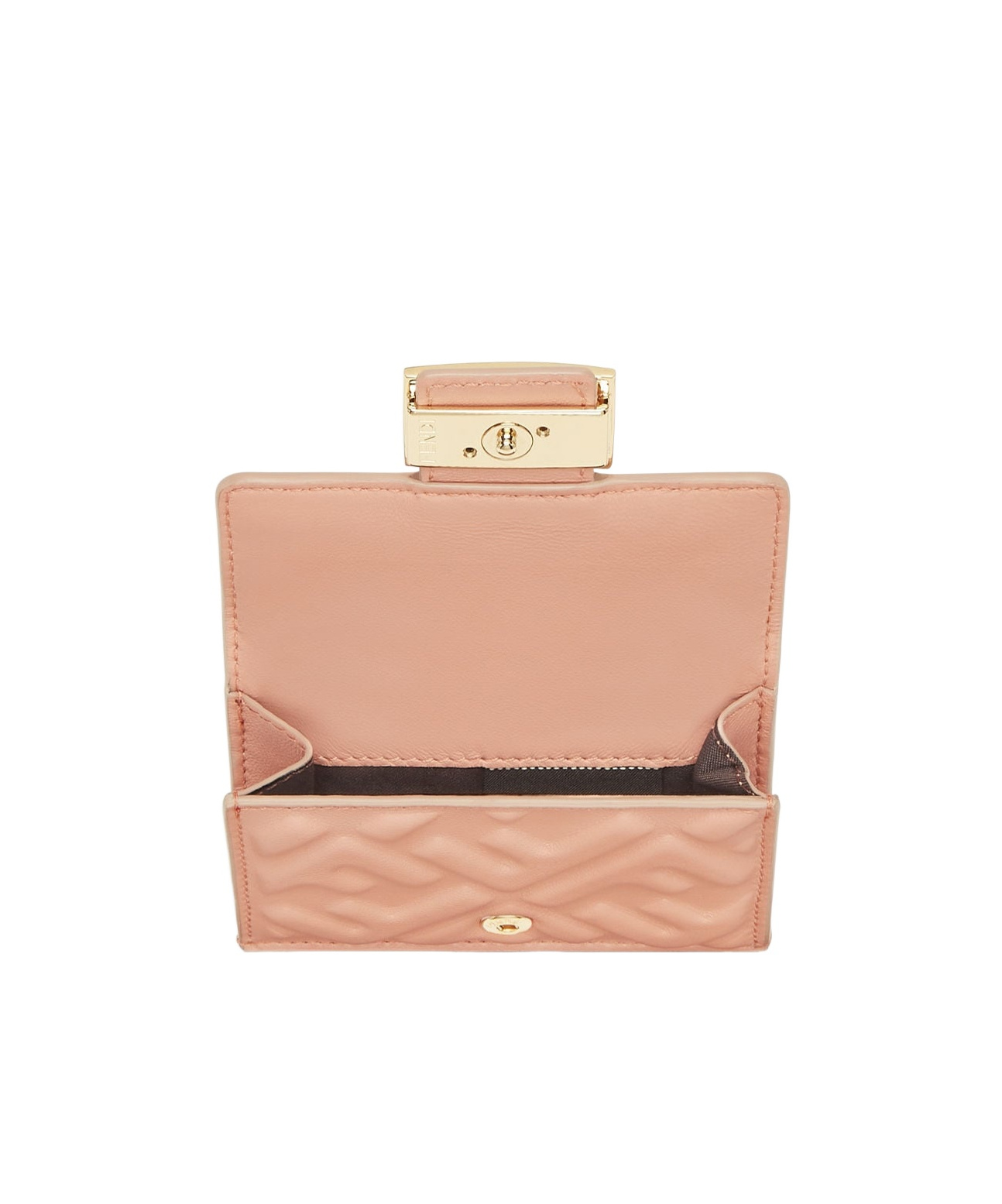 Fendi Baguette Micro Three-fold Wallet In Nude