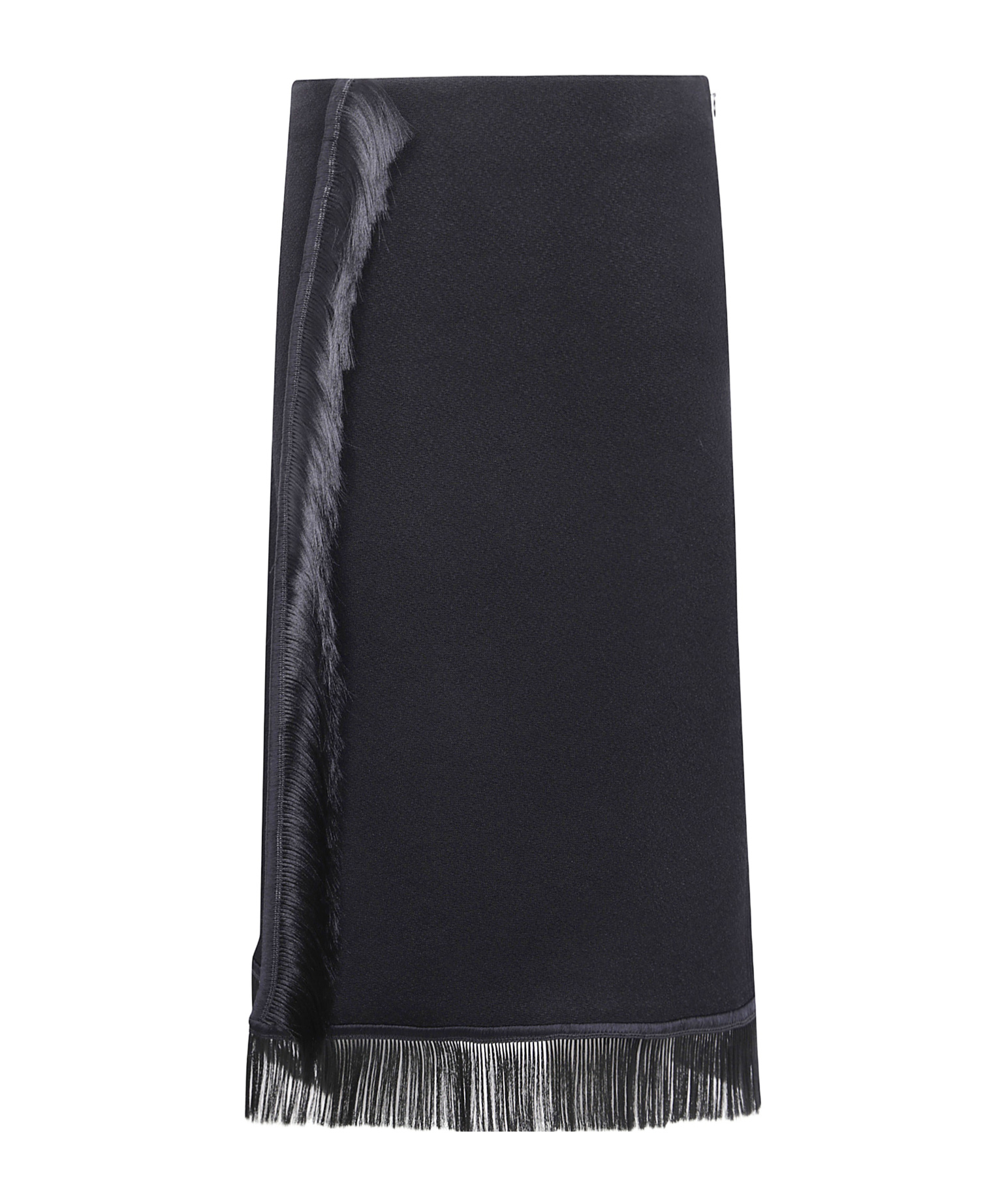 Jil Sander Asymmetric Fringe Midi Skirt In Blue