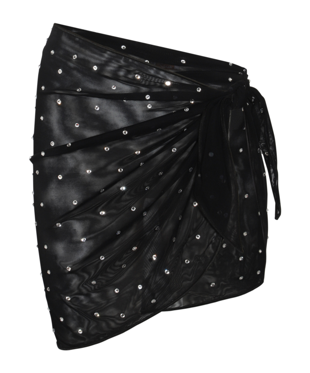 Oseree Oséree Sequinned Embellished Side Tie Cover Up In Black