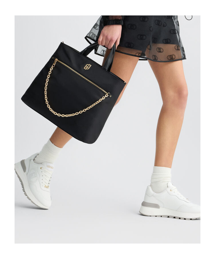 Liu •jo Double Handle Shoulder Bag In Black