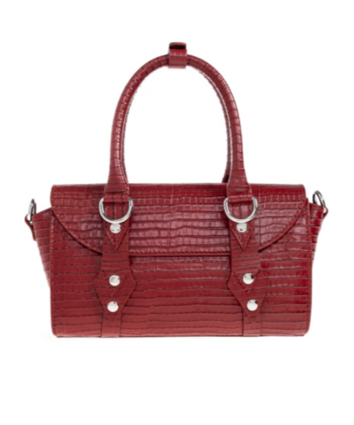 Vivienne Westwood Bettina Mini Croc-effect Leather Tote Bag In Red